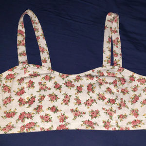 Women Bralette Caged Back Floral (Non-padded)